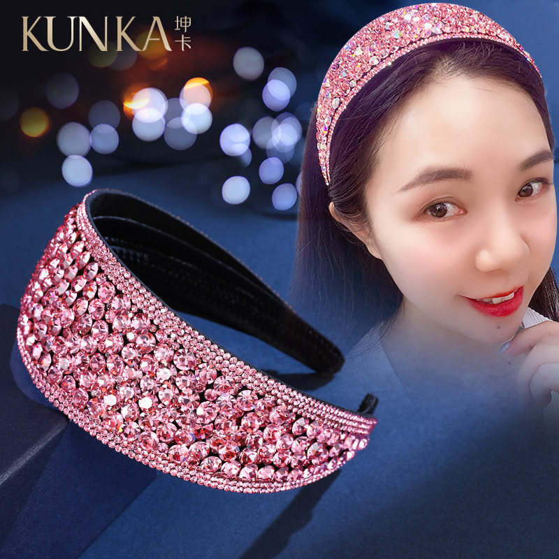 施华奥钻发箍宽边女头饰百搭水晶头箍成年压发卡带钻发饰女素雅