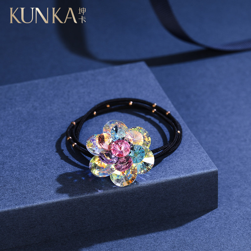 施华水晶发圈扎头发皮筋小清新简约个性水钻发绳头饰品女马尾夹