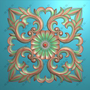 精雕图装饰镂空贴花对称圆洋花木门套线柱头矩形杨花N2方款洋花