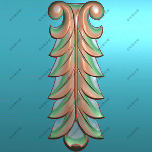 精雕图对称卷草杨花欧式罗马柱贴花浮雕图长条门头装饰A7柱头花