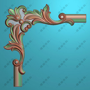 精雕图卷草边角装饰三角花欧式洋花护墙板房门芯板贴花杨花A2角花