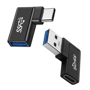 适用于Type c转USB3.0公弯头双C口转接头tpc充电转换器to母头数据线连接U盘横头直角苹果电脑华为三星手机s21