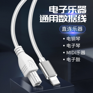 适用雅马哈P128/P145/P223/p225电钢琴midi连接线键盘lightning数据线otg usb to host录音内录转换器14苹果X