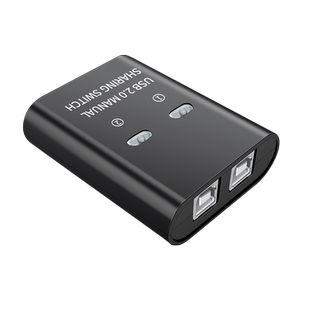 2台电脑共享器打印机分享器二合一连接线分线器笔记本主机台式转接USB一分二方口2.0多头数据线快递标签照片