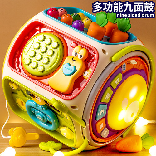 宝宝都爱玩的多功能九面鼓！