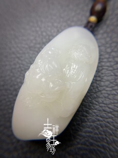 *吉祥玉易坊*新疆和田 独籽料   白玉  伏虎罗汉 大挂件
