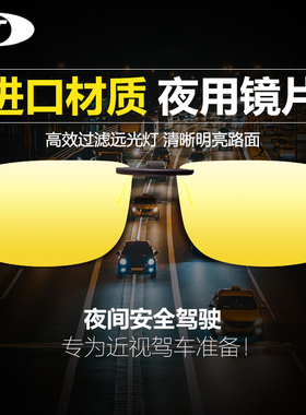 aht夜视眼镜夹片夜晚开车专用防眩光驾驶镜防远光灯偏光防炫光