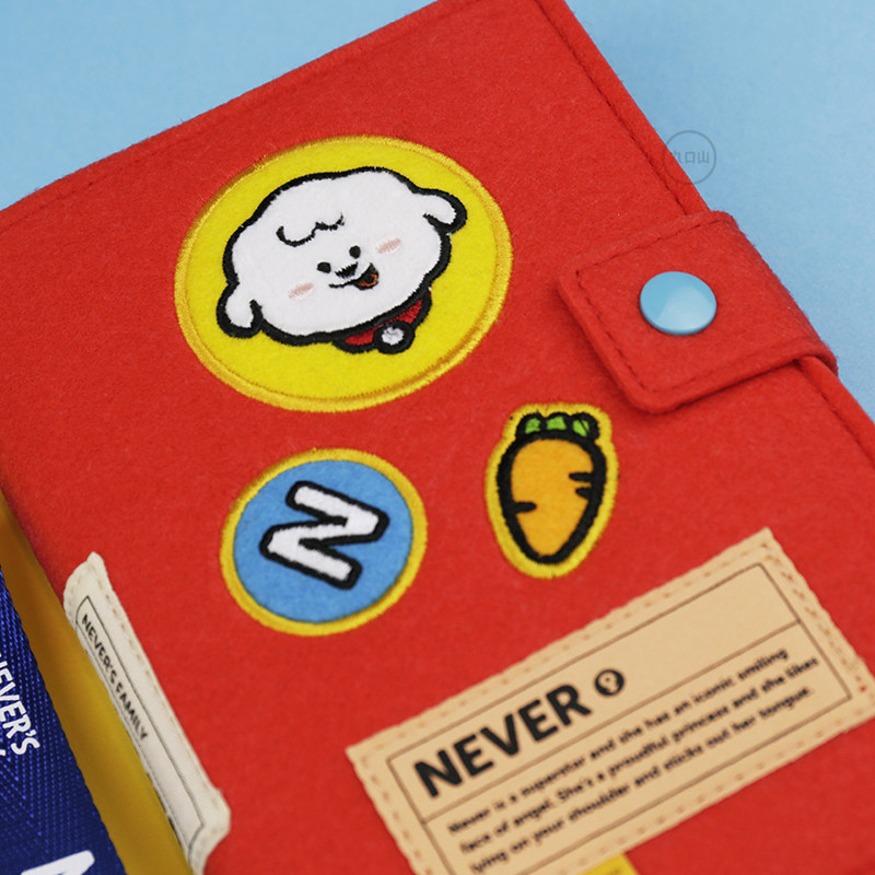 never奈娃family家族文具本子 九口山手帐本 按扣搭扣毛毡日程笔记本