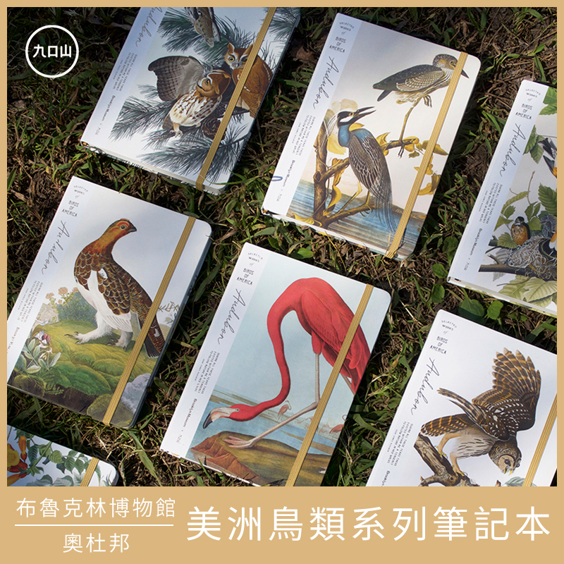 九口山精美鸟类插画方格笔记本