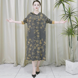 轻奢针织连衣裙时尚 9733灰黄带帽设计款 羊毛气质秋冬长款