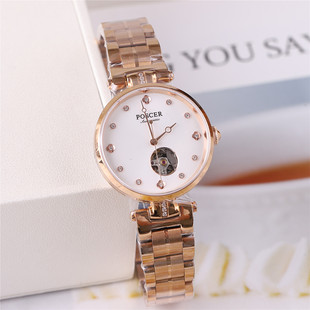 正品poscer宝时捷手表女表女士自动机械表镶钻防水镂空保时捷6190