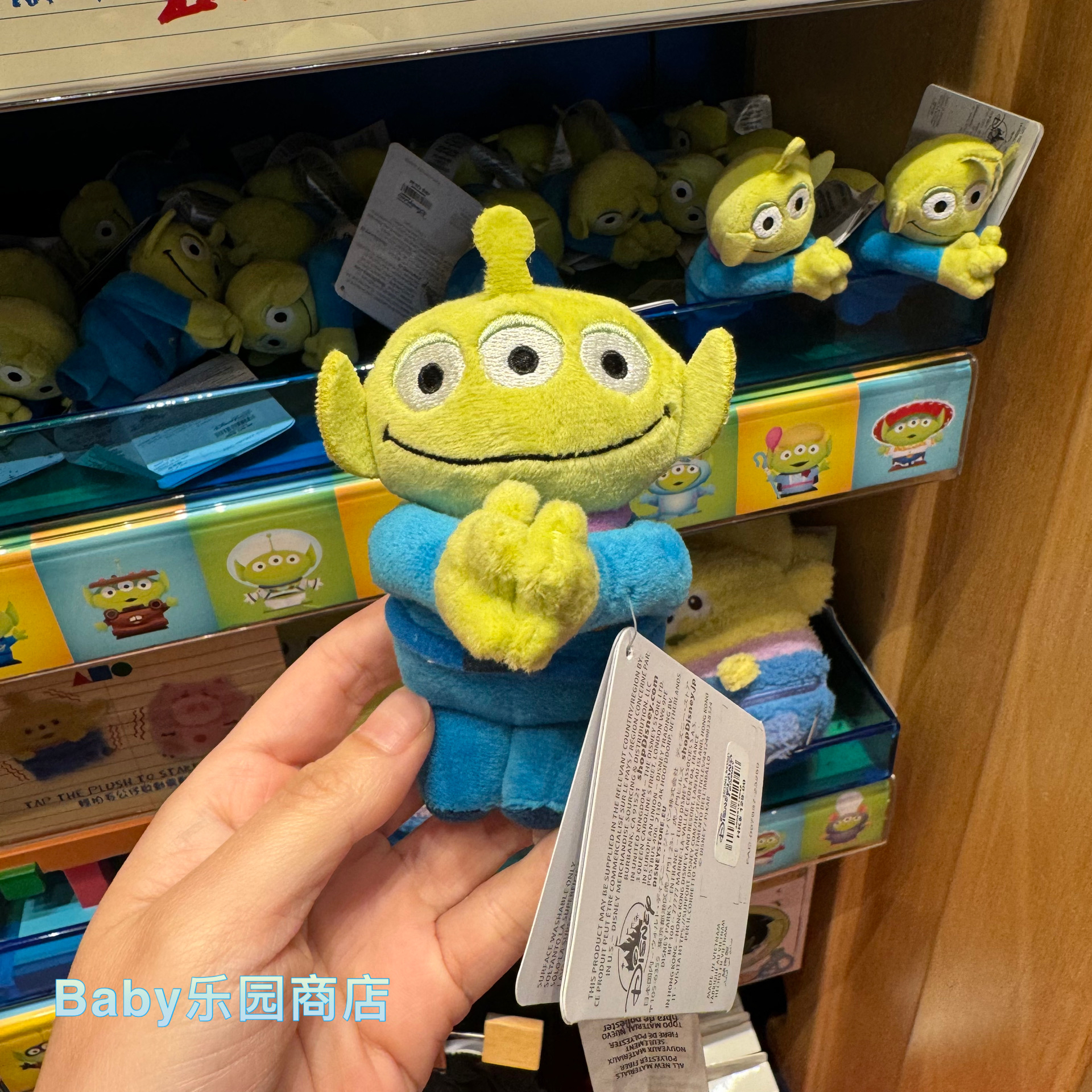 香港迪士尼 玩具总动员三眼仔卡通可爱毛绒玩具手部磁石吸 冰箱贴