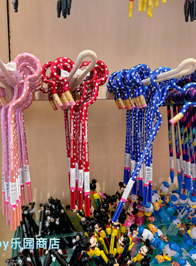 香港迪士尼 米奇头米妮蝴蝶结波点造型卡通可爱铅笔