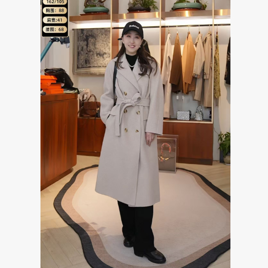 【设计总监然姐】羊绒大衣 624058