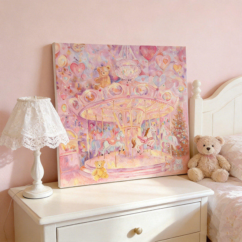 法式奶油风客厅沙发背景墙装饰画小众艺术多巴胺儿童房卧室挂画