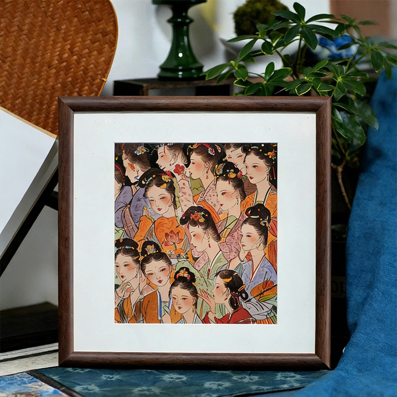 新中式客厅卧室装饰画东方美学高级感桃花仙子系列玄关背景墙挂画