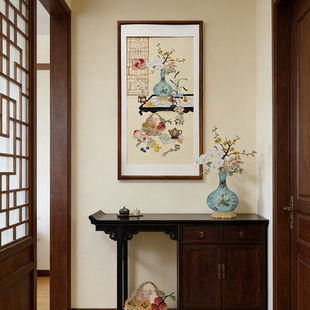 客厅沙发背景墙装 新中式 饰画餐厅书房玄关小众艺术画 清供岁安