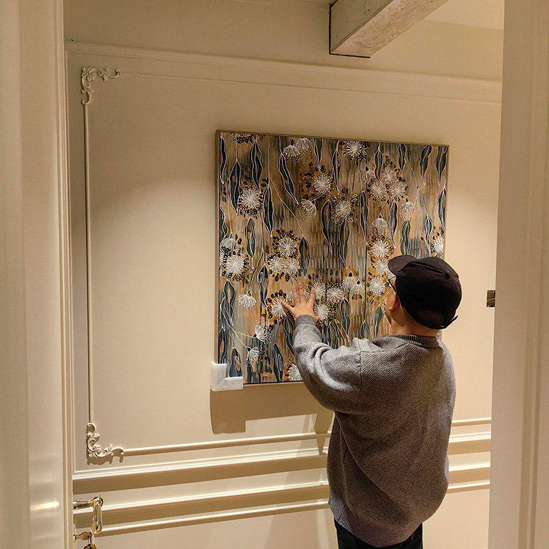 美式复古植物花卉客厅装饰画现代简约抽象玄关卧室床头挂画艺术画