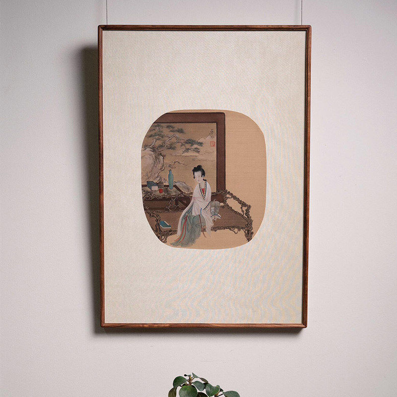 宋代美学仕女图客厅装饰画新中式书房茶室挂画禅意高雅玄关柜壁画