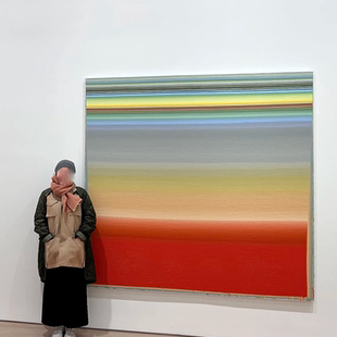 现代抽象彩虹渐变条纹装饰画当代艺术软装挂画展厅客厅艺术墙壁画