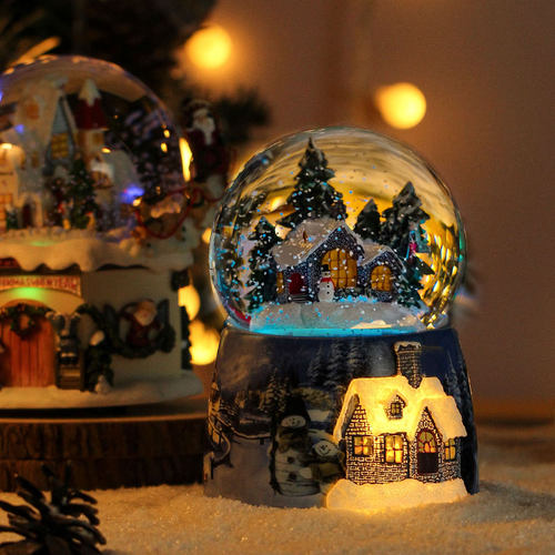 飘雪水晶球音乐盒高级感礼物