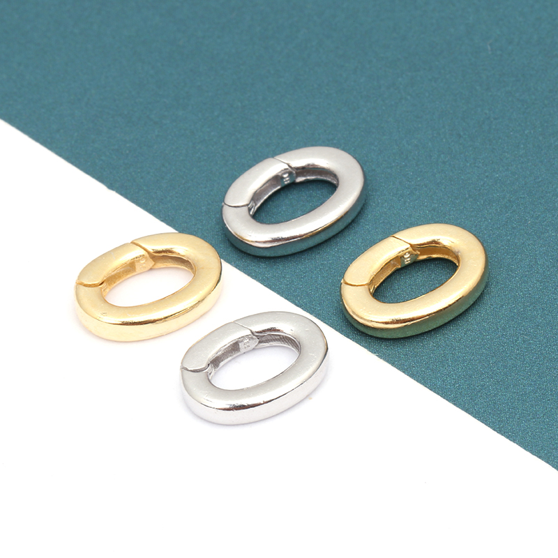 S925纯银光面弹簧锁扣项链手链扣