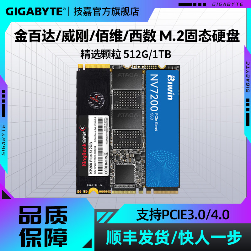 政府补贴技嘉/金百达/金士顿/佰维/西数 512G/1TB m.2固态硬盘SSD