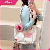 草莓熊单肩包大容量托特包卡通可爱休闲女包通勤帆布包 迪士尼正版