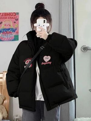 字母小个子棉衣棉服女