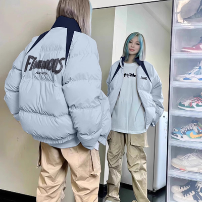 印花羽绒棉衣棉服加厚外套情侣款