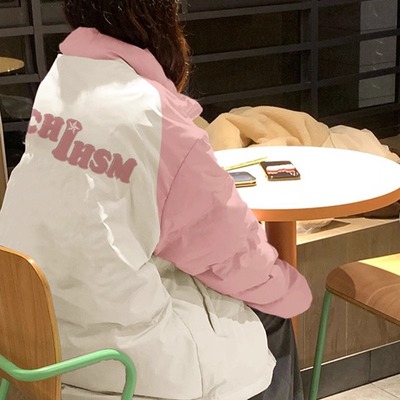 美式立领羽绒棉服女冬季