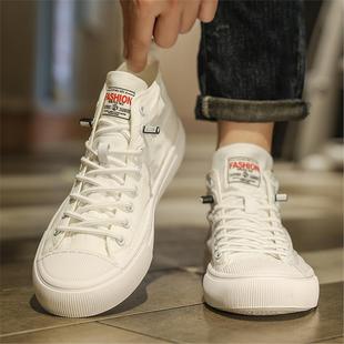 青少年百搭潮流一腳蹬運(yùn)動(dòng)布鞋 帆布鞋 男鞋 夏透氣中幫厚底休閑板鞋