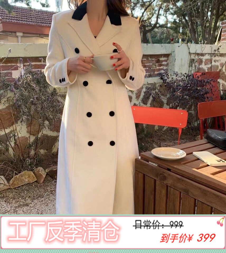 西装领2025年秋冬新款双面羊绒大衣女中长款韩版宽松羊毛呢子外套