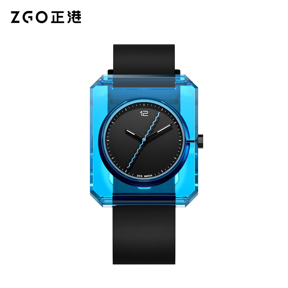 正港夜光潮流蓝色学生手表