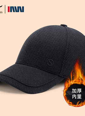 七匹狼IAW狼族履途中老年人帽子男冬季护耳鸭舌帽保暖爷爷棒球帽