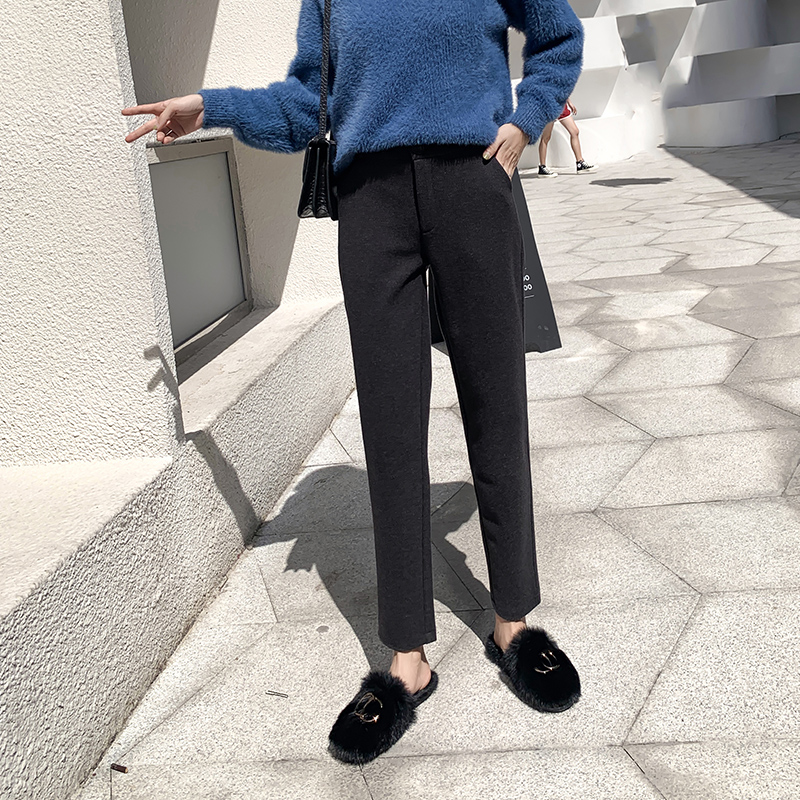 毛呢哈伦裤女秋冬新款宽松九分直筒烟管长裤奶奶小脚萝卜休闲裤子在类目 女装/女士精品, 裤子, 休闲裤中 - 来自Buy2taobao.com提供专业的淘宝代购服务