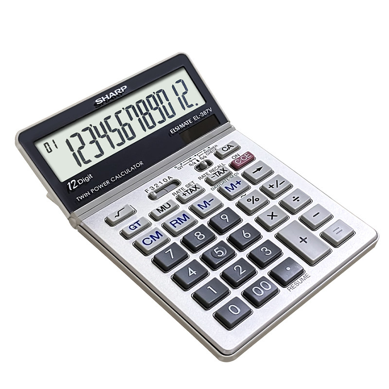 SHARP 샤프 계산기 EL-387V 세금 날짜 컴퓨터 미디엄 솔라 쉐이크 쉐이킹 헤드 무료 배송