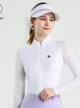 LoveGolf高尔夫立领冰丝防晒长袖 轻薄原纱防晒女装上衣LG0609