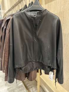 新款 复古宽松蝙蝠袖 进口植鞣绵羊皮真皮皮衣女皮夹克外套休闲秋季