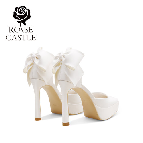 蝶栖云履小个子防水台主纱婚鞋