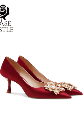 婚鞋女rose castle中式红色秀禾鞋礼服旗袍鞋酒杯跟不累脚新娘鞋
