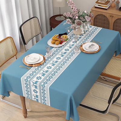 桌布防水防油2025新款轻奢高级感家用客厅长方形餐桌布茶几布台布