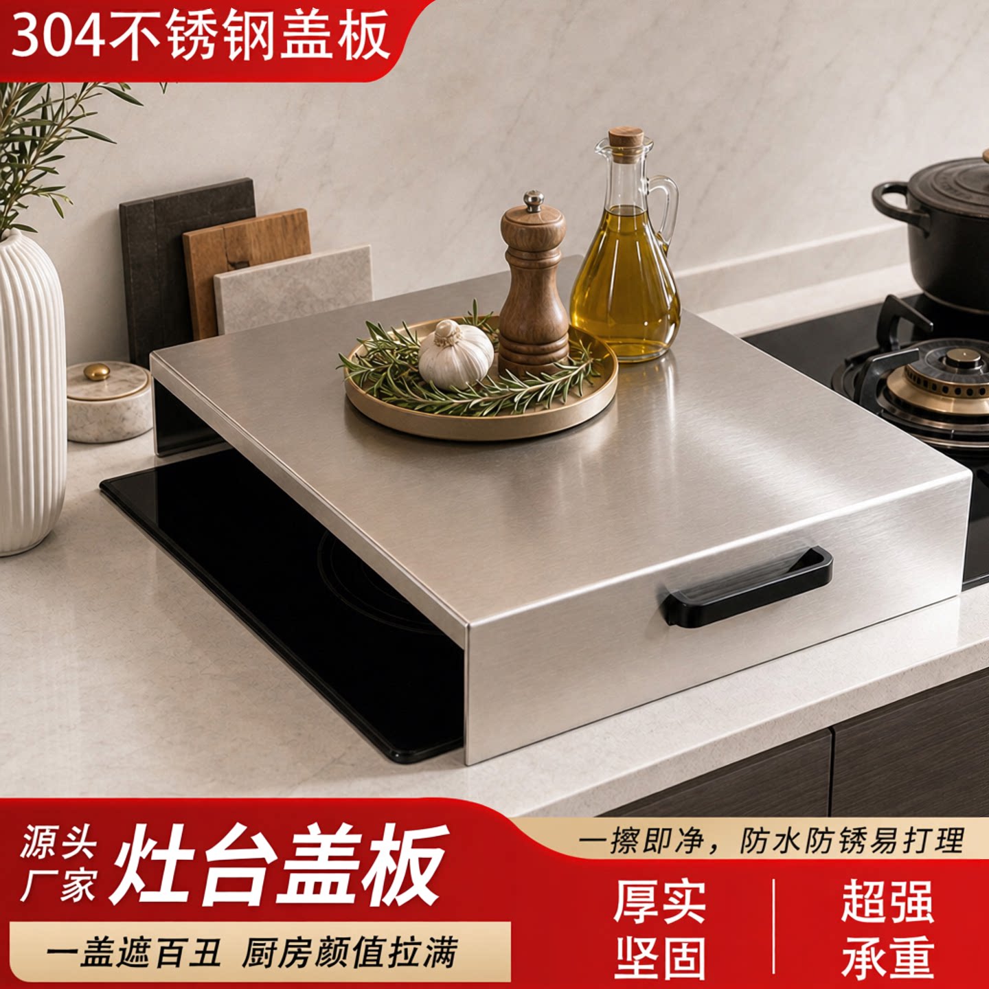304厨房灶台置物架燃气灶盖板罩图片
