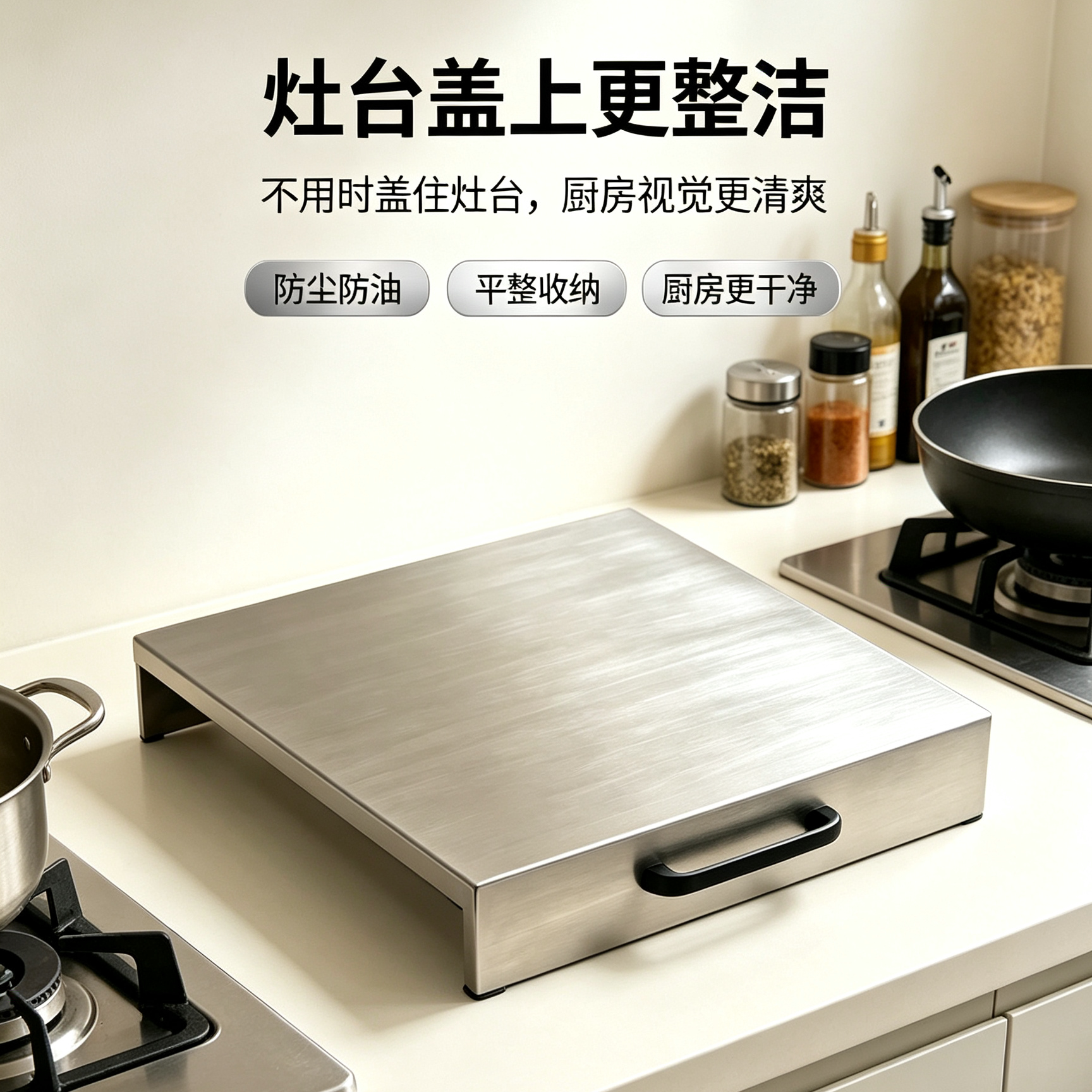 304厨房灶台置物架燃气灶盖板罩图片