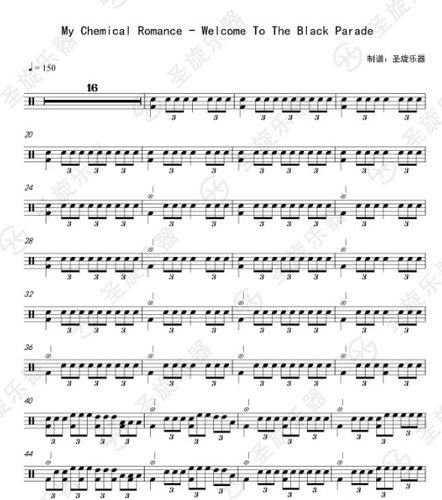 My Chemical Romance - Welcome To The Black Parade鼓谱