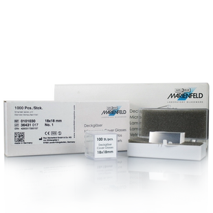 MARIENFELD德国进口盖玻片显微镜玻片18 22 24 26 32 40 50 60 mm玻璃盖玻片