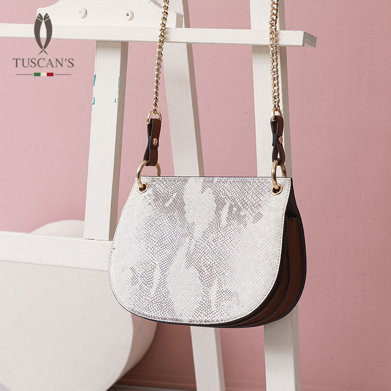 tuscans半圆马鞍包女包新款潮高级感百搭风琴包真皮单肩斜挎包