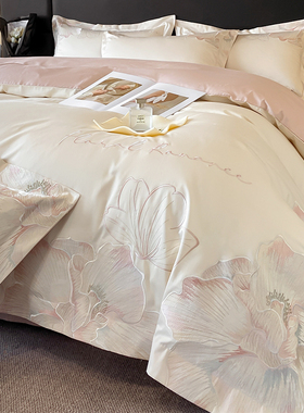 100s高端床上四件套纯棉全棉2025新款轻奢高级感被套床单床笠床品