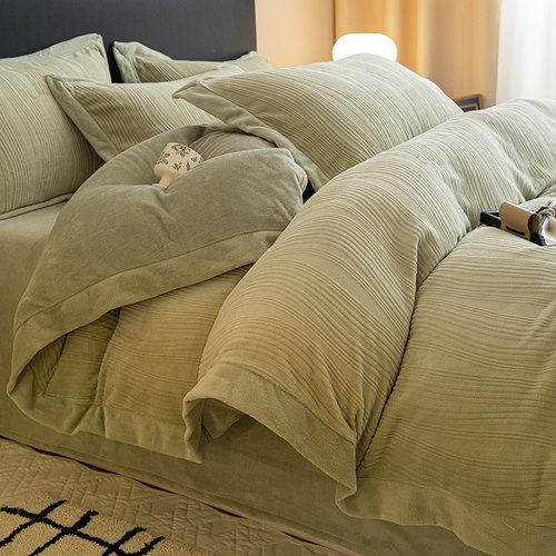 冬季加厚牛奶绒床上四件套