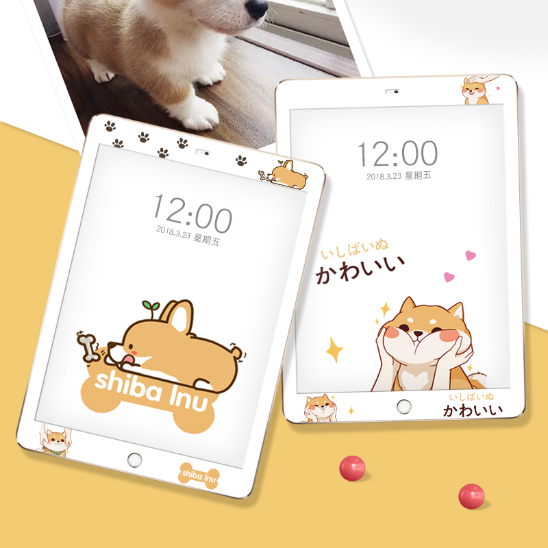 2018新款iPad2017彩膜air2蘋果6迷你4平板電腦Pro9.7英寸1鋼化膜10.5全屏mini3高透防摔卡通高清可愛玻璃貼膜